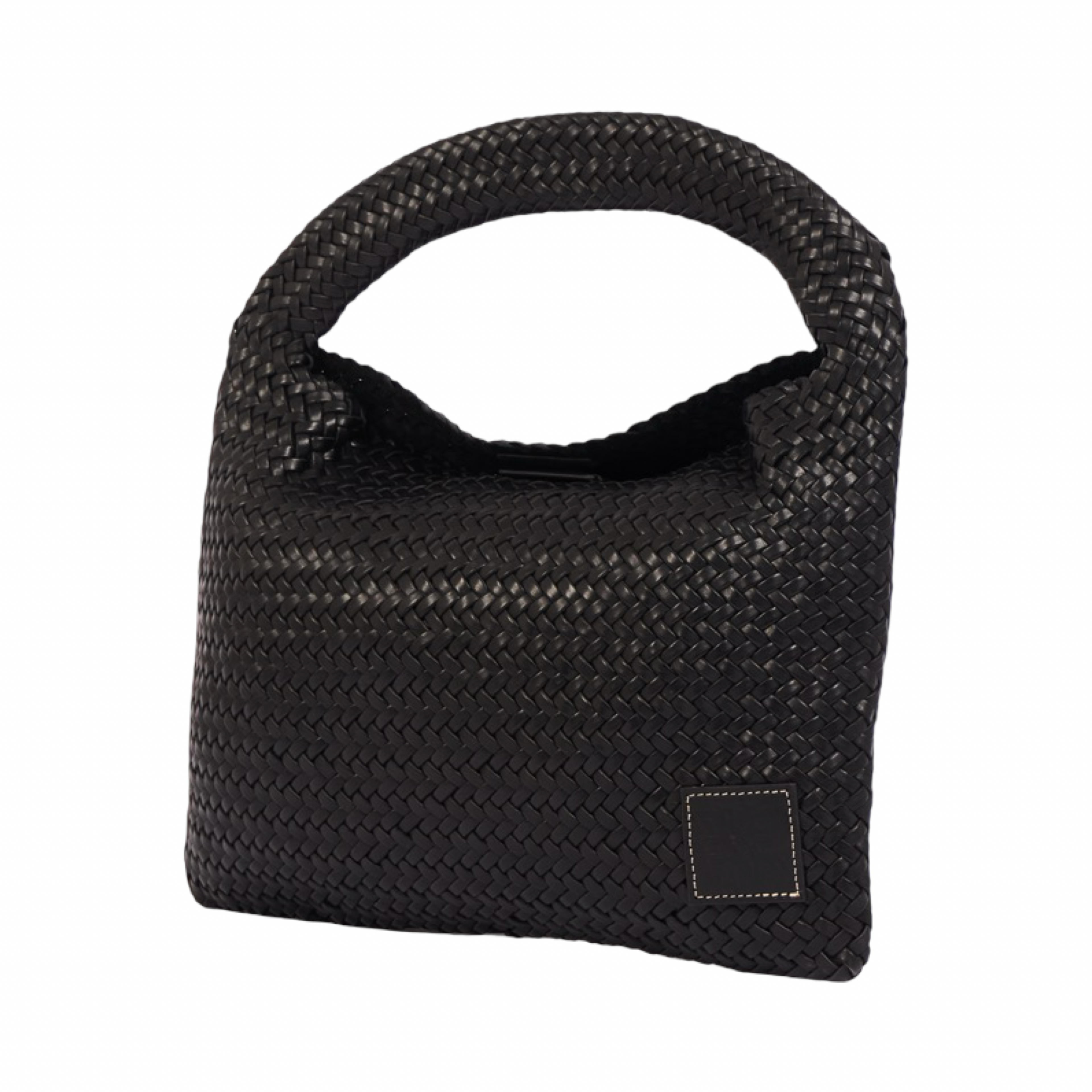 Woven Leather Tote Bag – Black