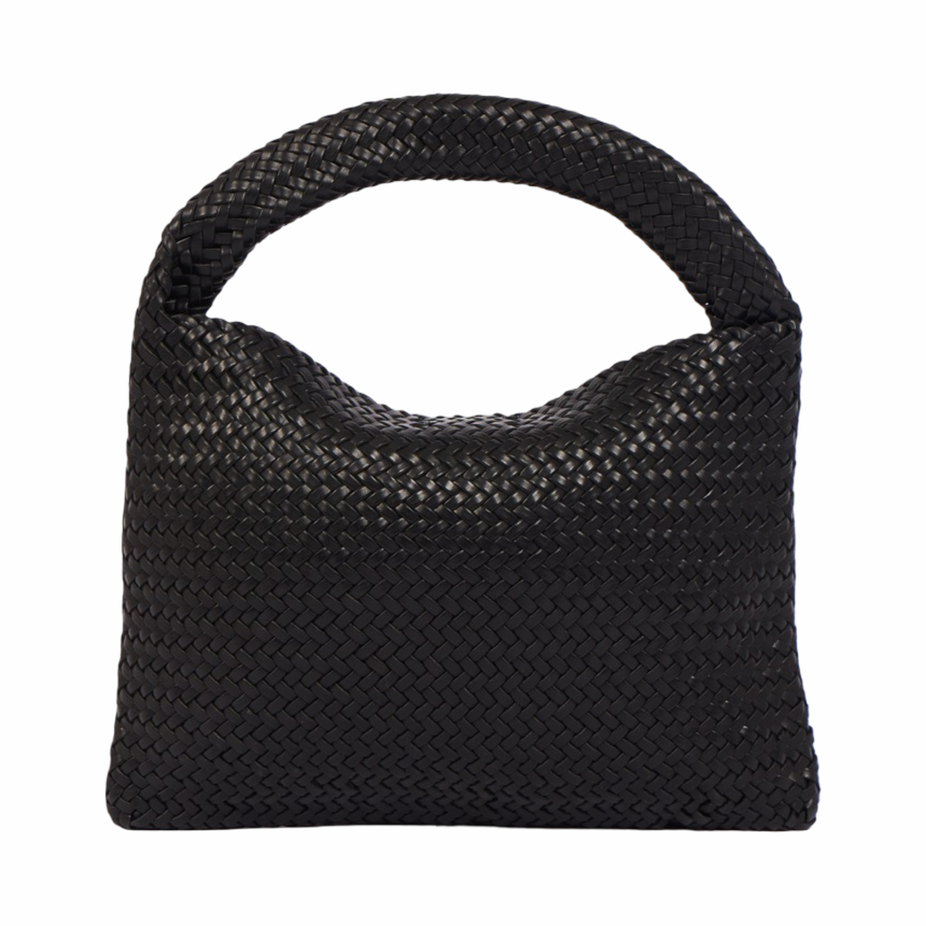 Woven Leather Tote Bag – Black