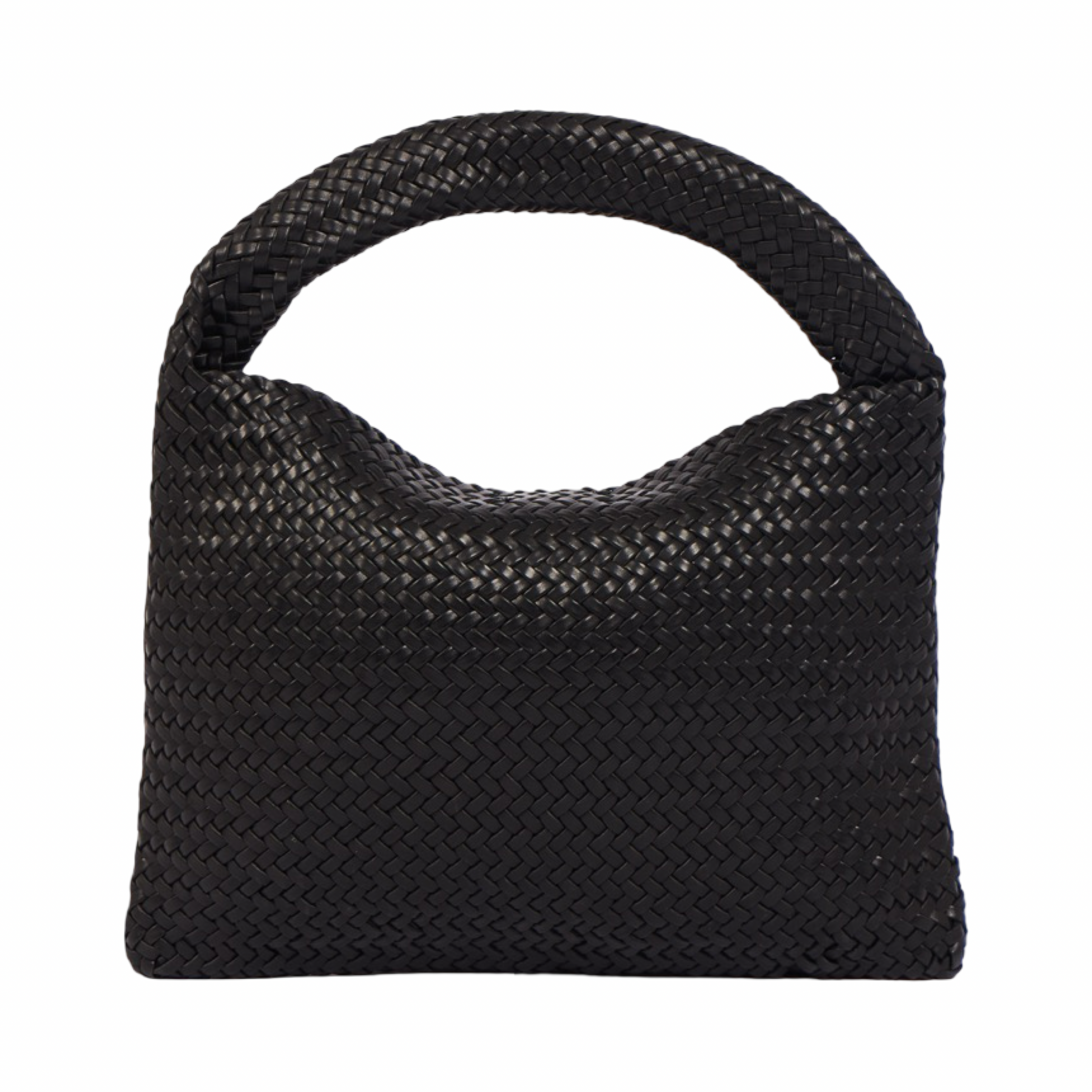 Woven Leather Tote Bag – Black