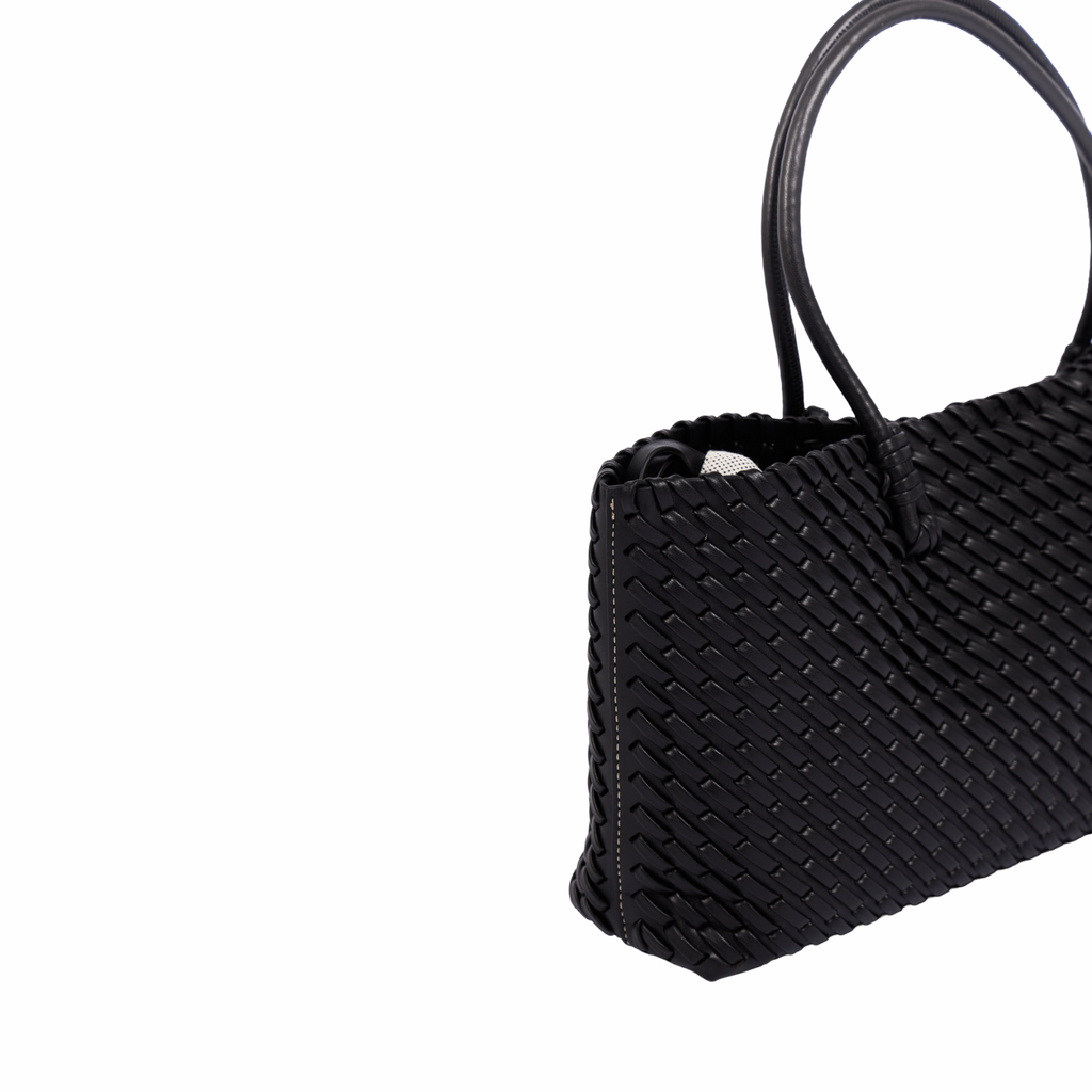 Woven Tote Bag L – Black
