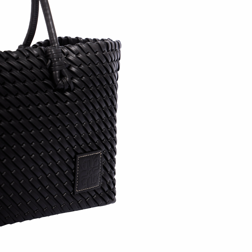Woven Tote Bag L – Black