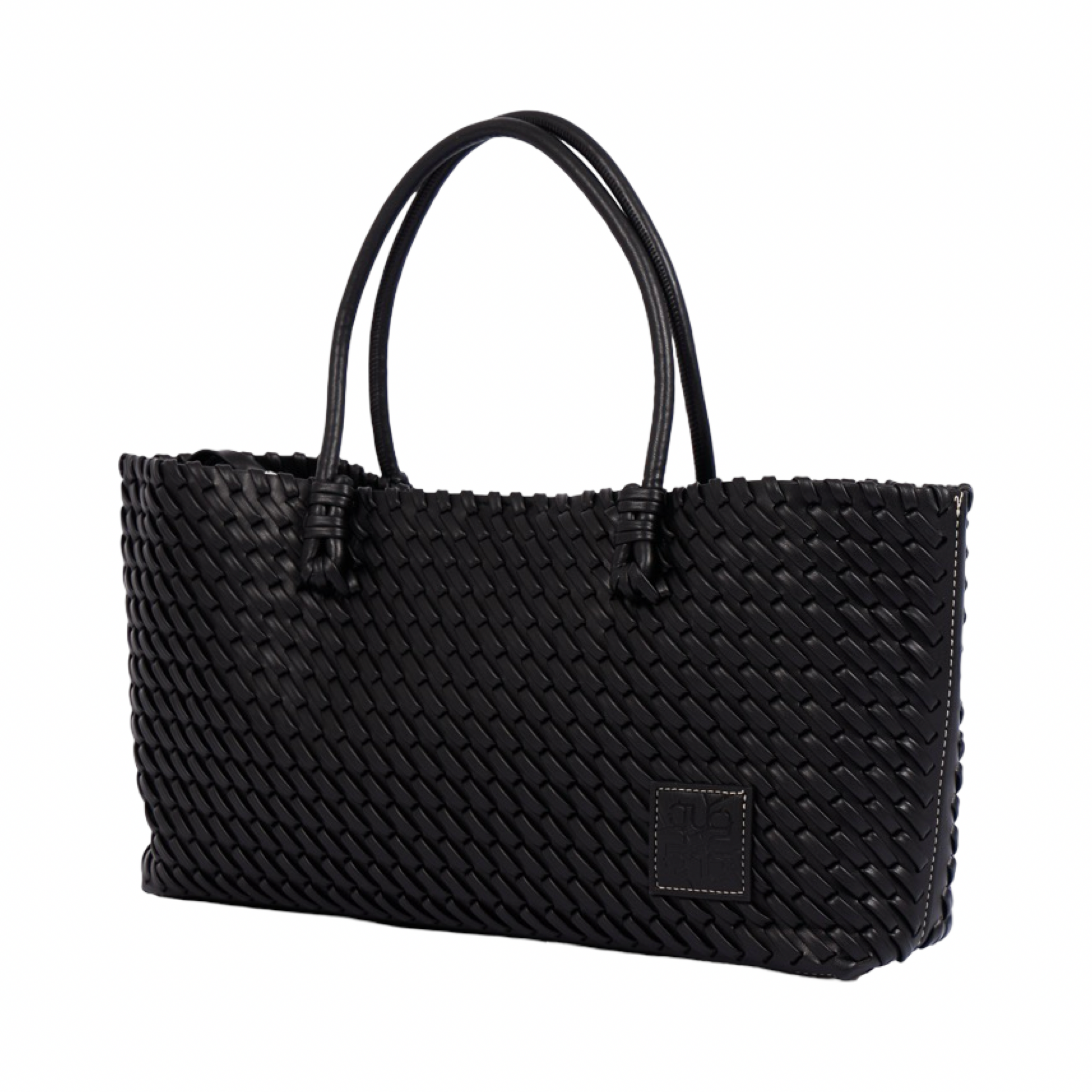 Woven Tote Bag L – Black