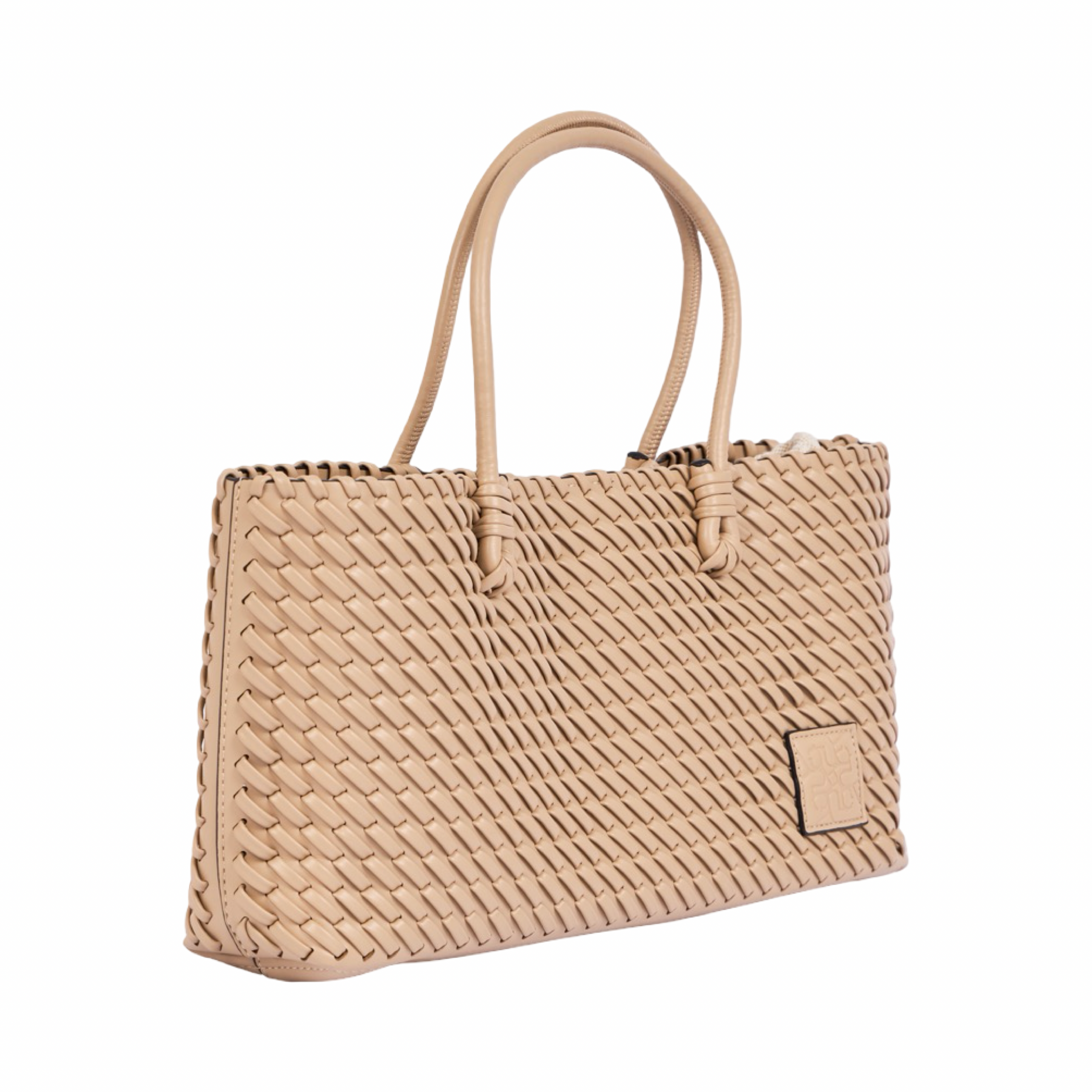 Woven Tote Bag L – Beige