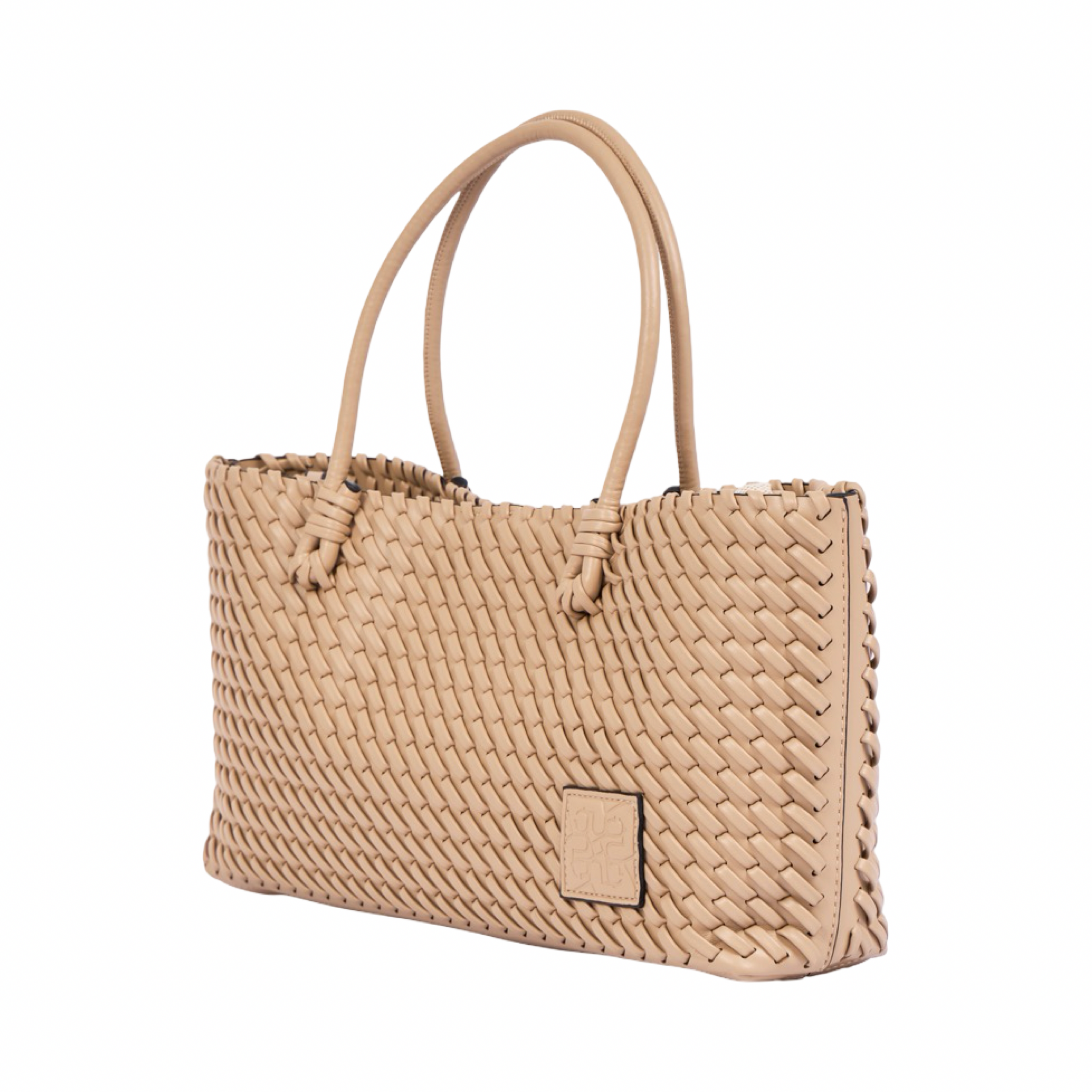 Woven Tote Bag L – Beige