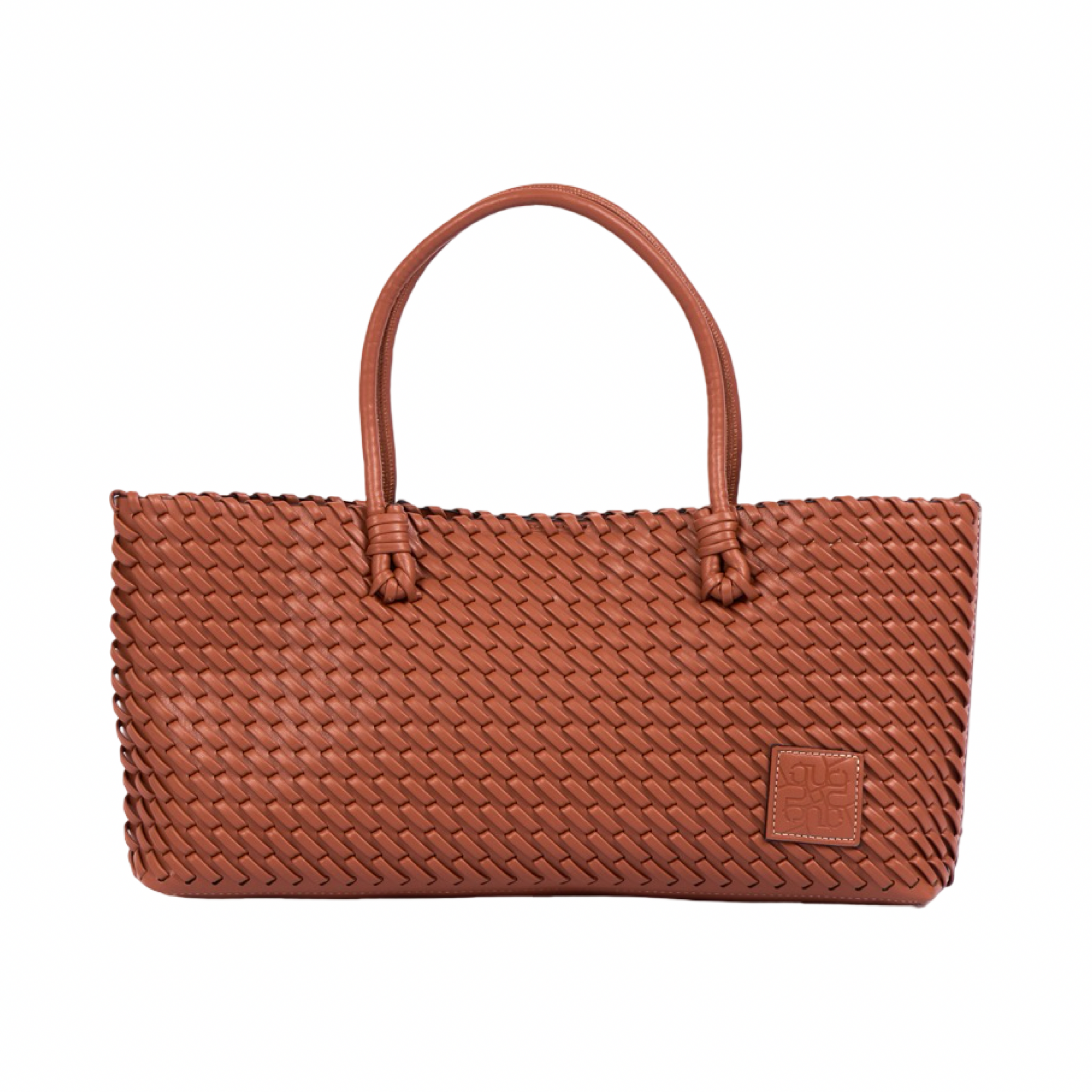 Woven Tote Bag L – Brown