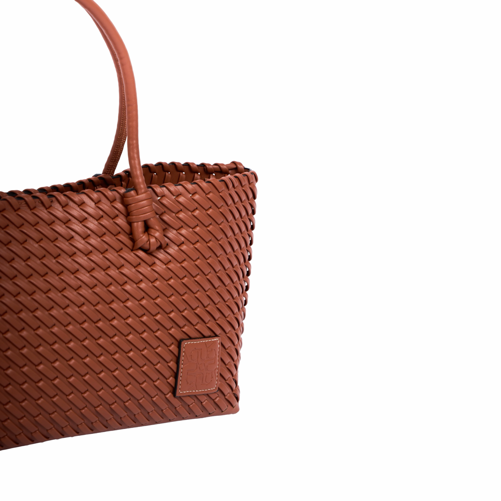 Woven Tote Bag L – Brown