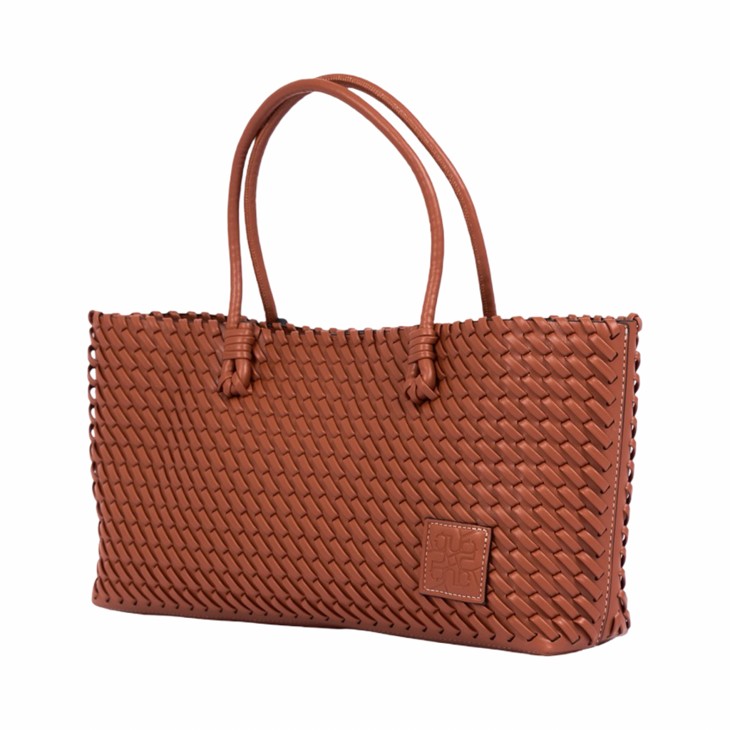 Woven Tote Bag L – Brown