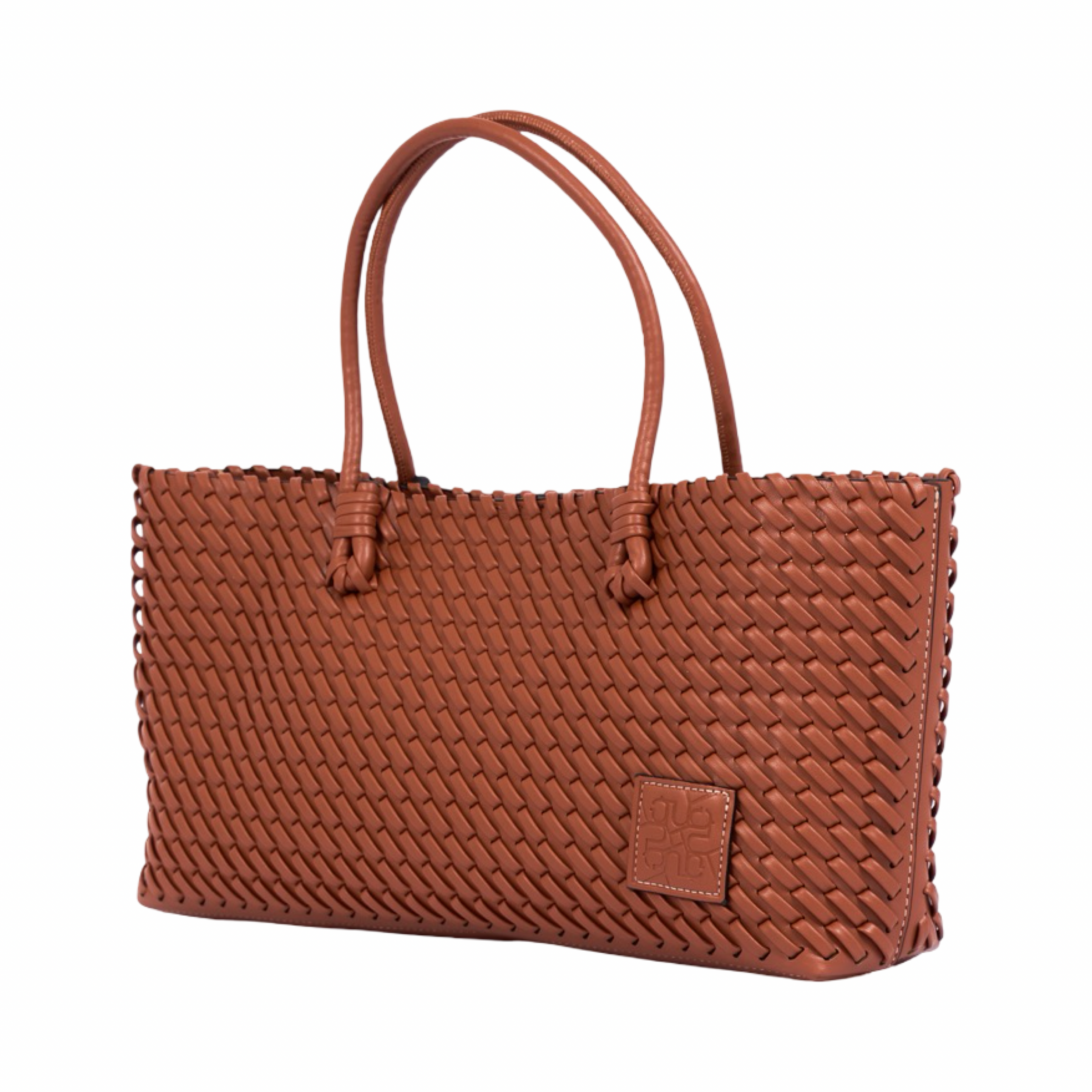 Woven Tote Bag L – Brown
