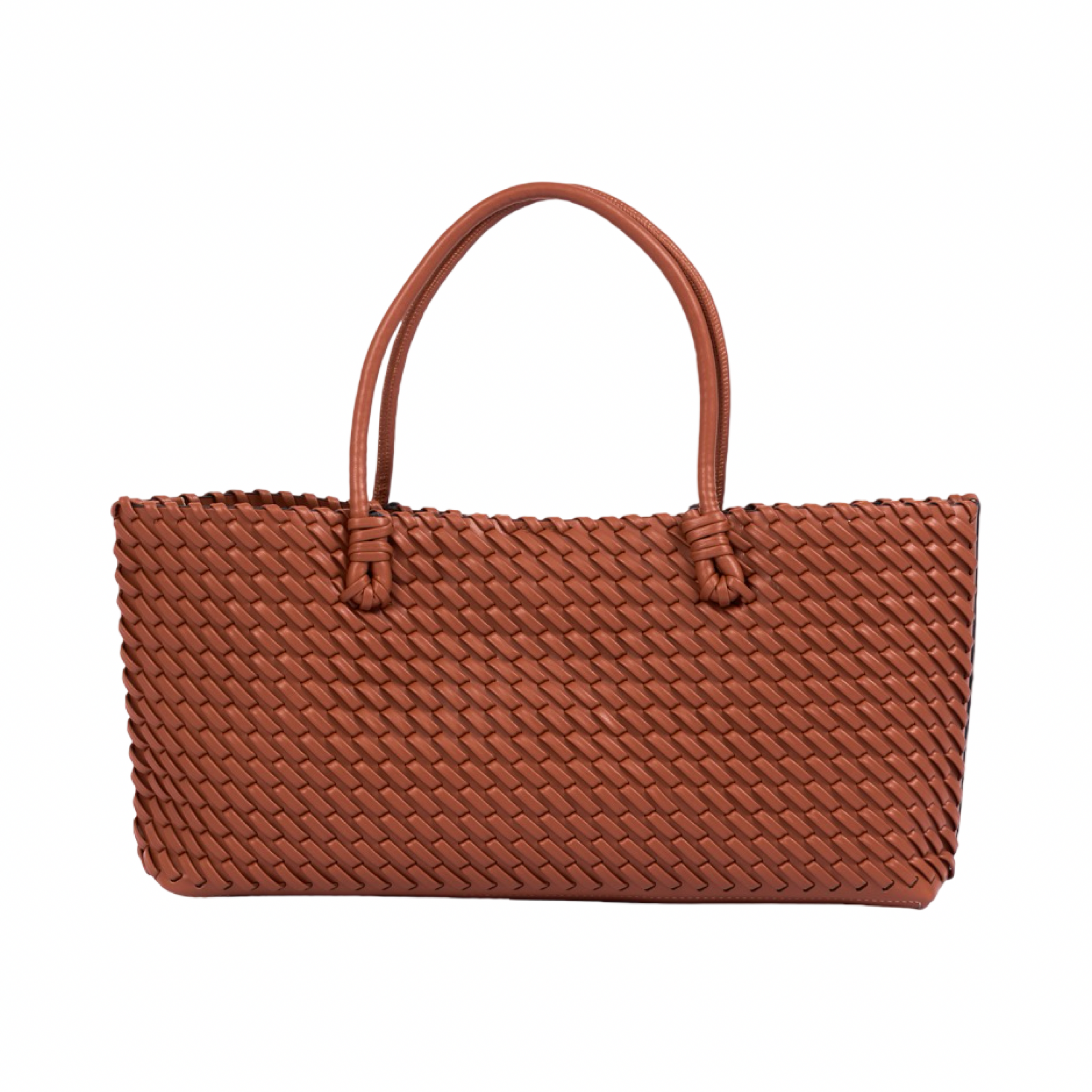 Woven Tote Bag L – Brown