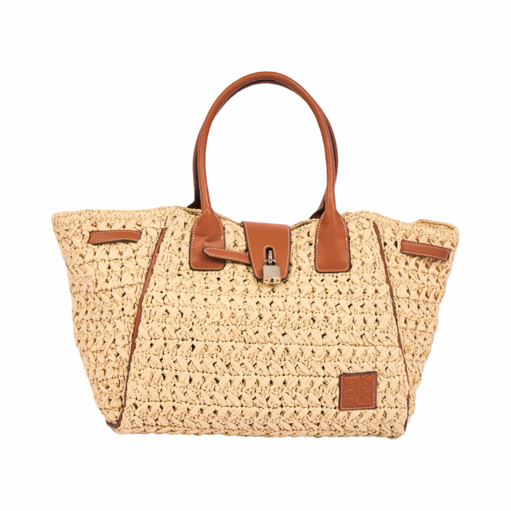 Everyday Earth – Straw Satchel Bag M – Brown
