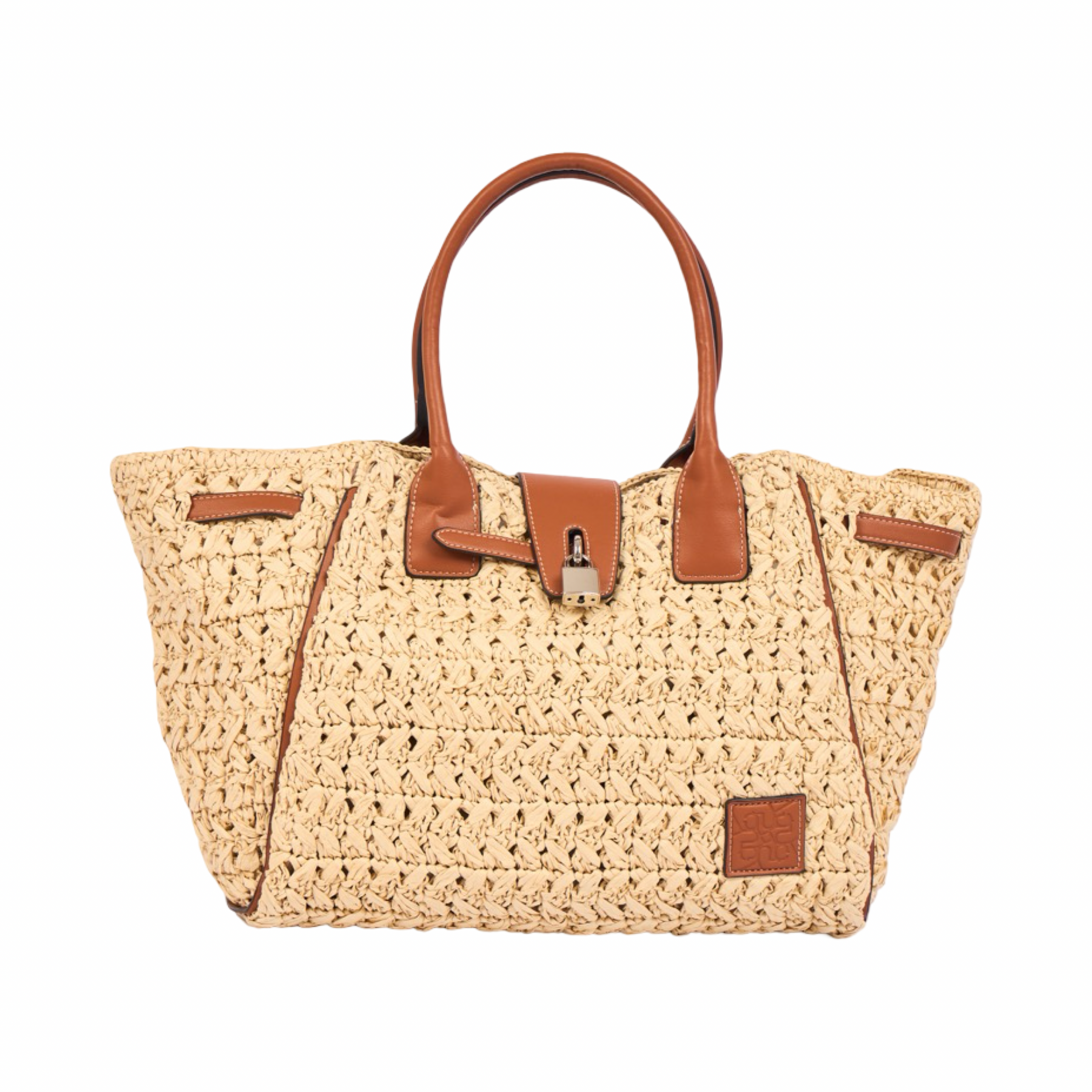 Everyday Earth – Straw Satchel Bag M – Brown
