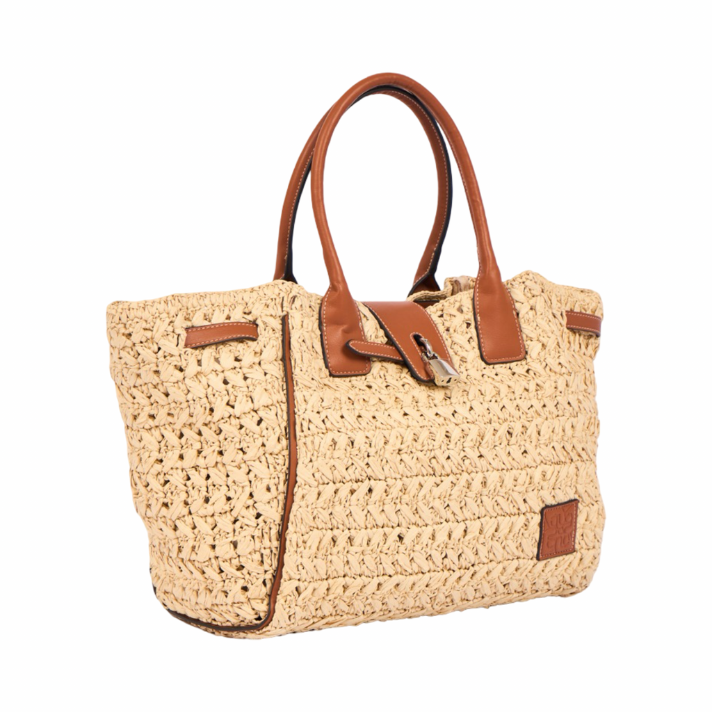 Everyday Earth – Straw Satchel Bag M – Brown