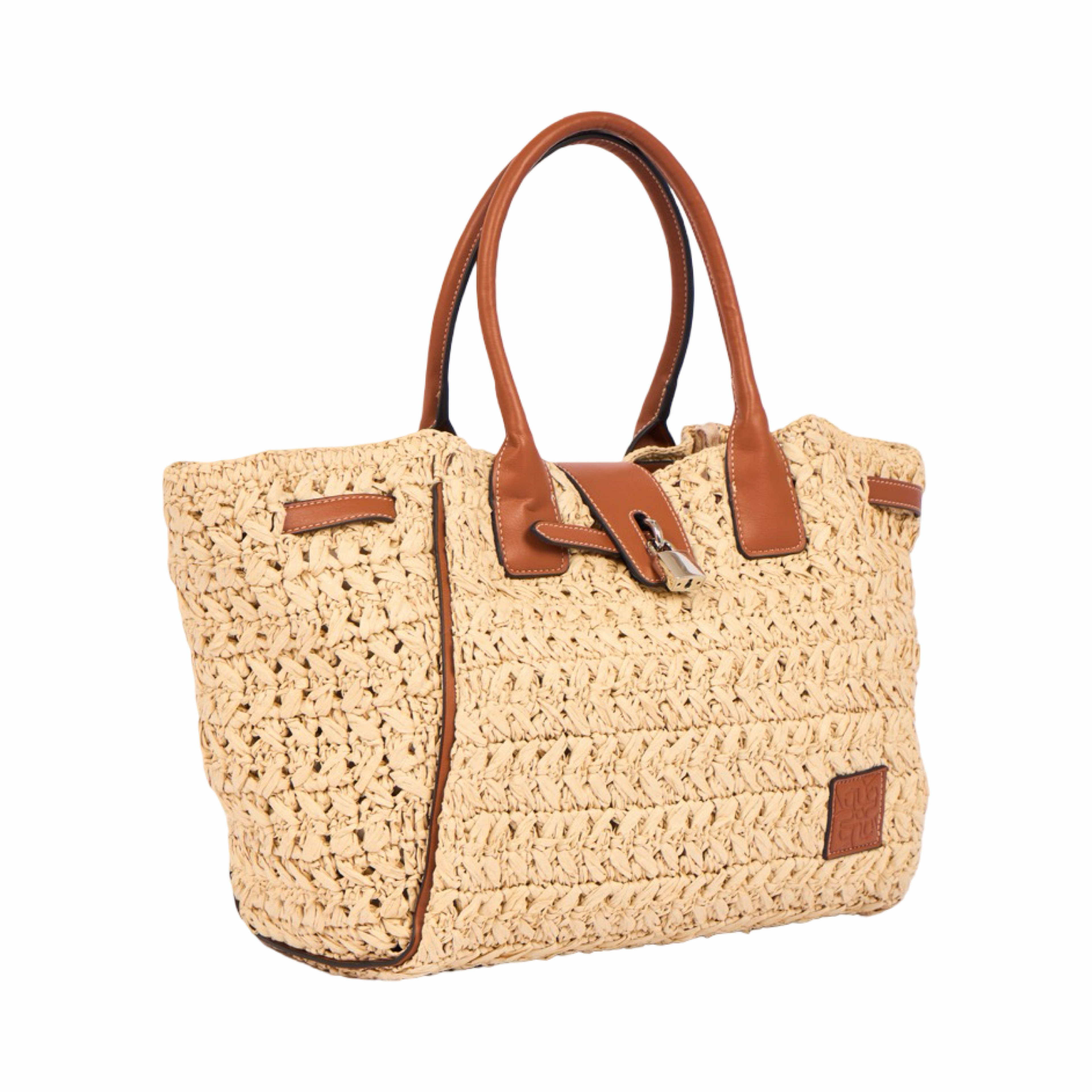 Everyday Earth – Straw Satchel Bag M – Brown