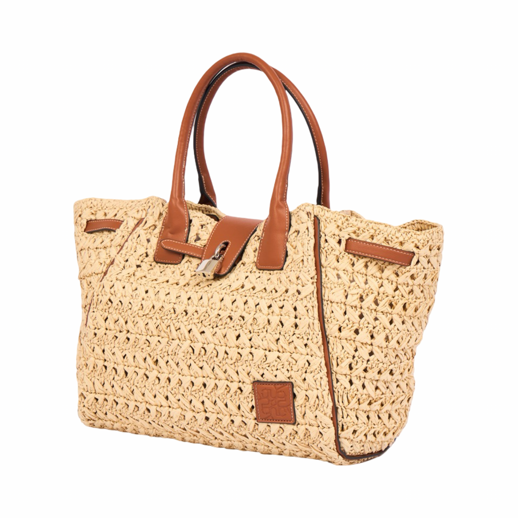 Everyday Earth – Straw Satchel Bag M – Brown
