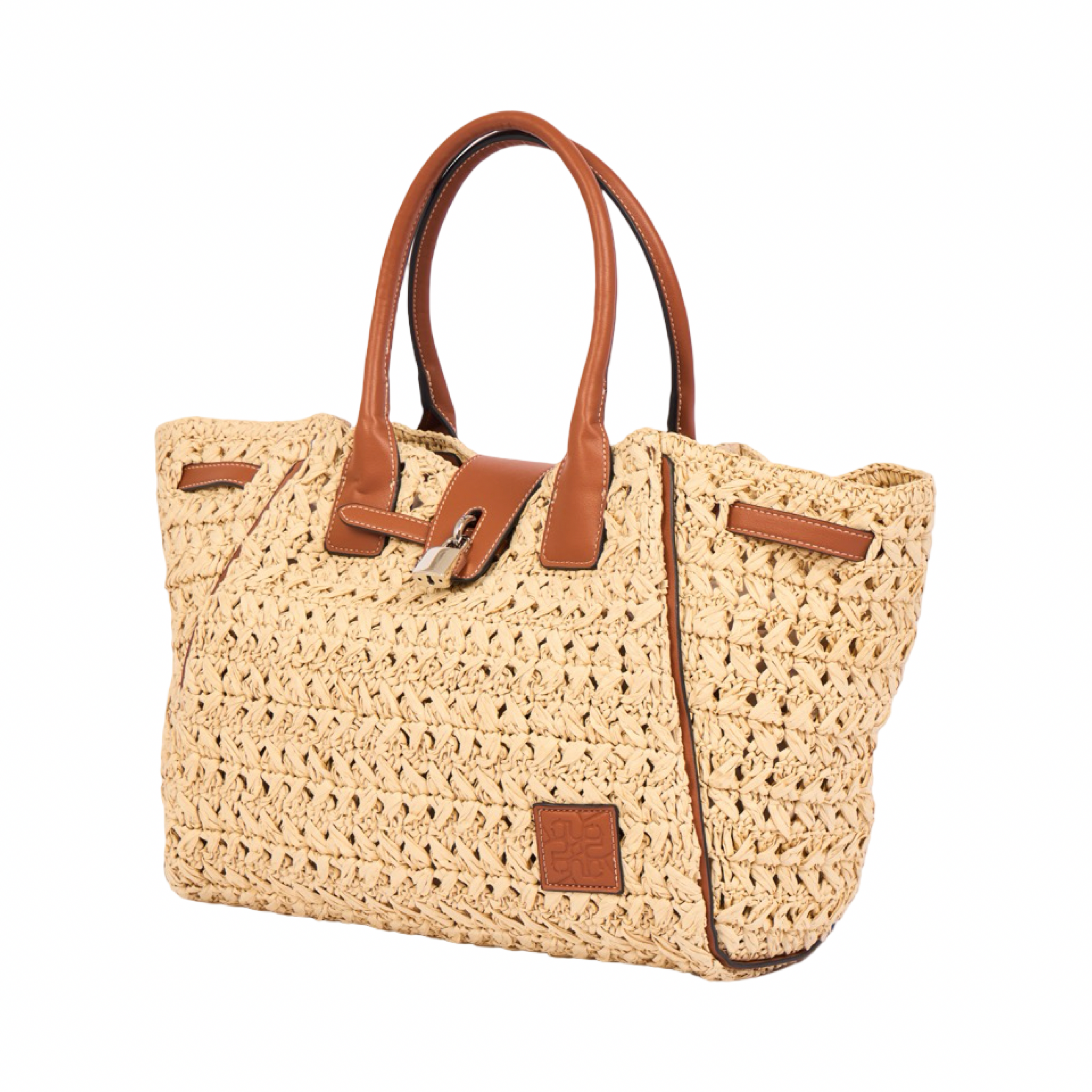 Everyday Earth – Straw Satchel Bag M – Brown