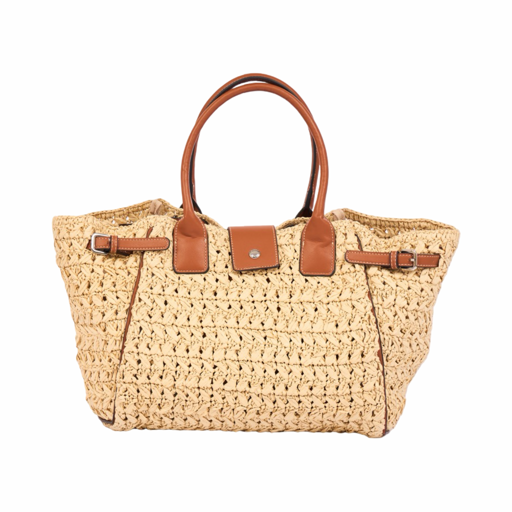 Everyday Earth – Straw Satchel Bag M – Brown