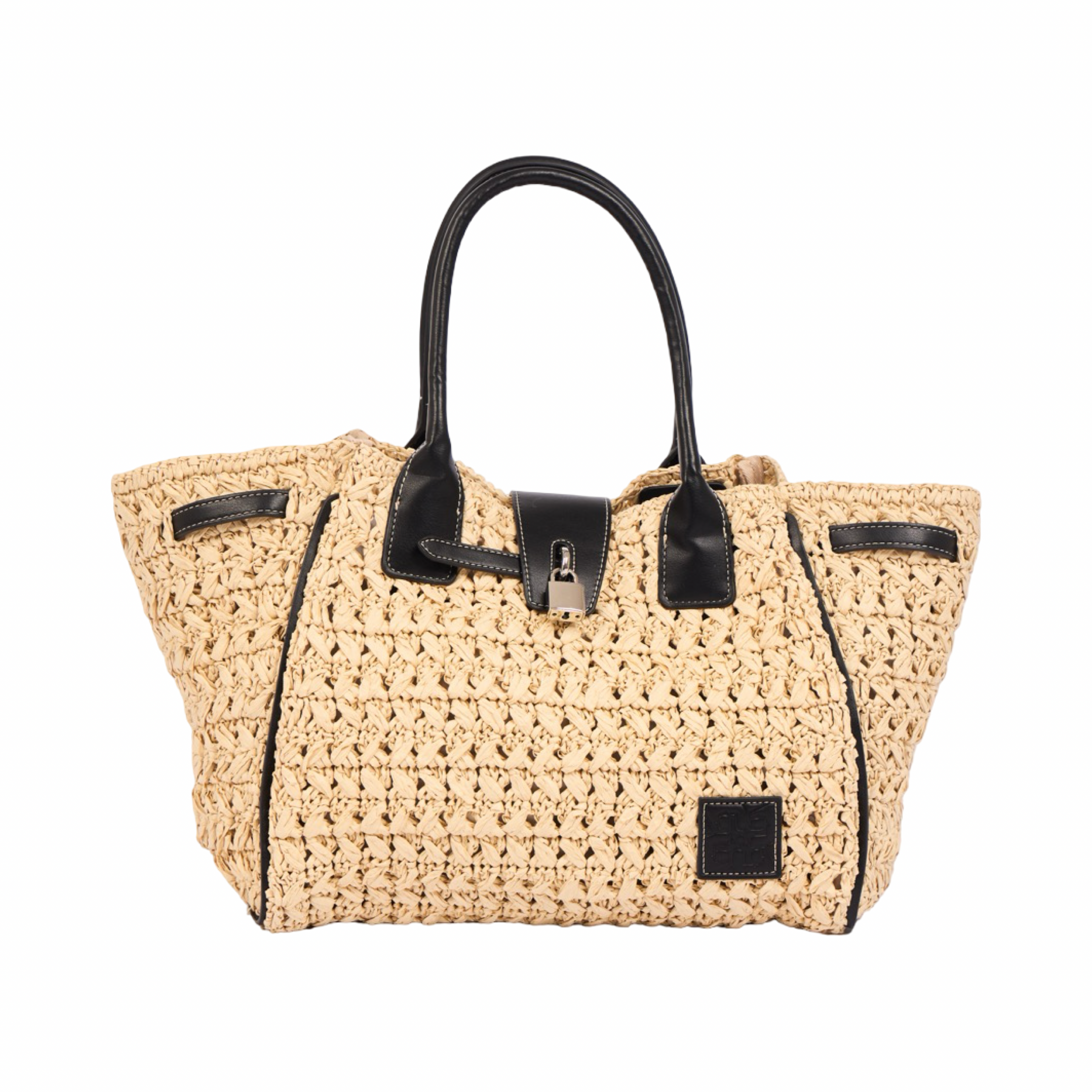 Everyday Earth – Straw Satchel Bag M – Black