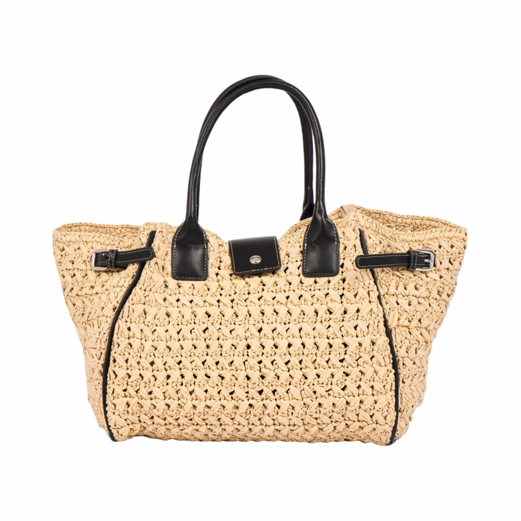 Everyday Earth – Straw Satchel Bag M – Black