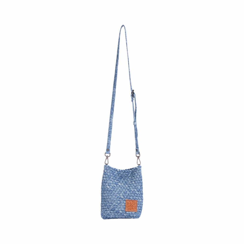 Signature Weave – Denim Crossbody Bag – Washed