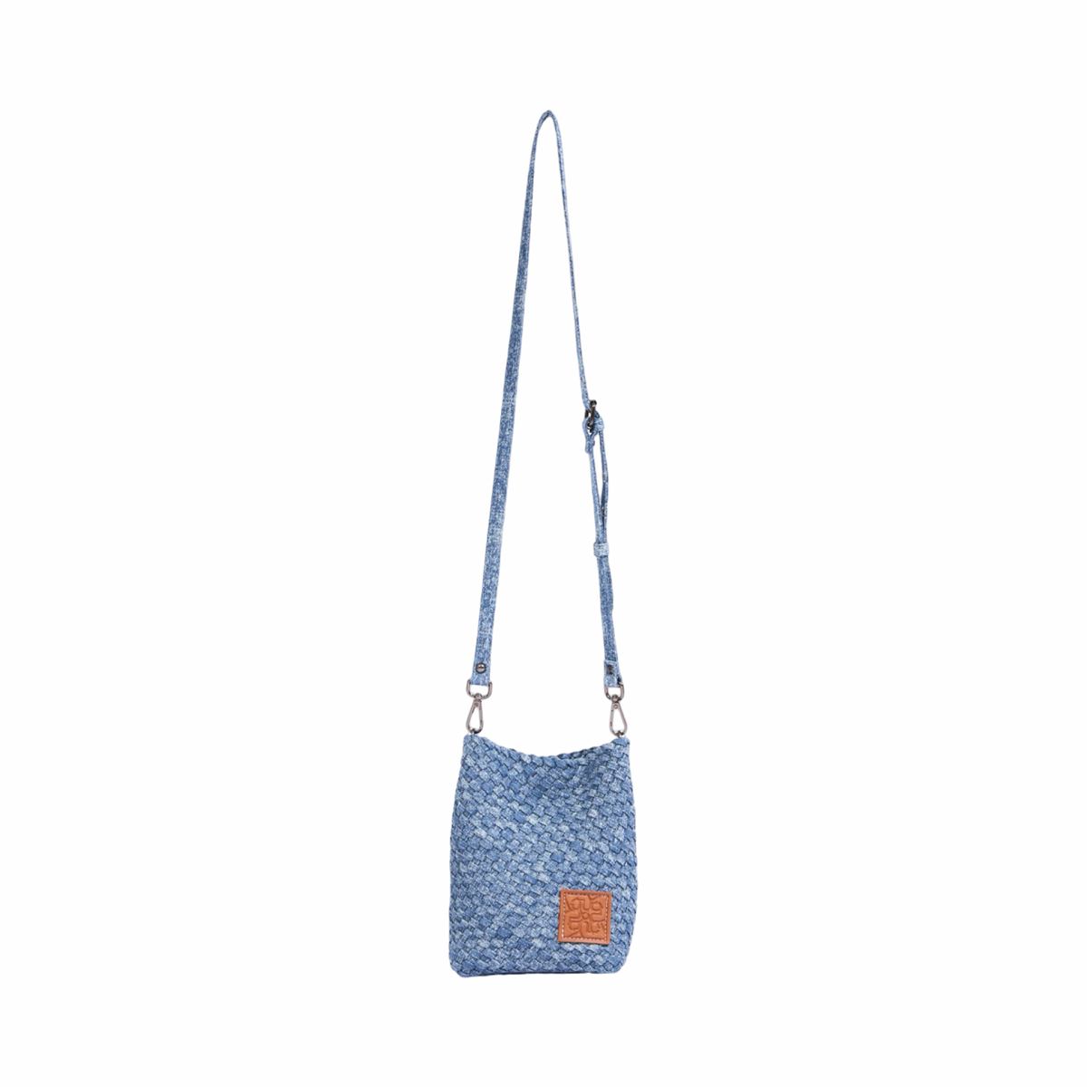 Signature Weave – Denim Crossbody Bag – Washed