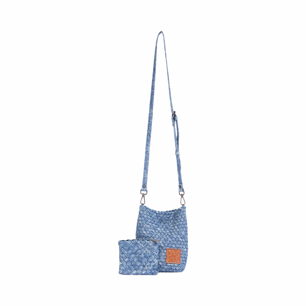 Signature Weave – Denim Crossbody Bag – Washed