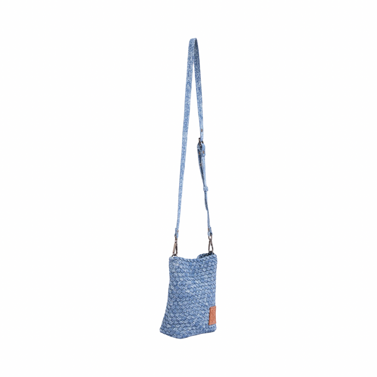Signature Weave – Denim Crossbody Bag – Washed