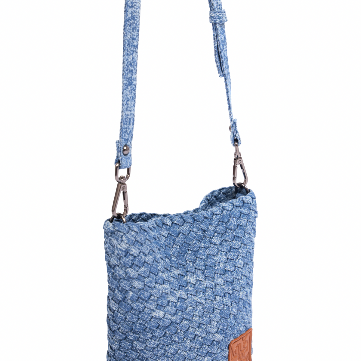 Signature Weave – Denim Crossbody Bag – Washed