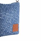 Signature Weave – Denim Crossbody Bag – Washed