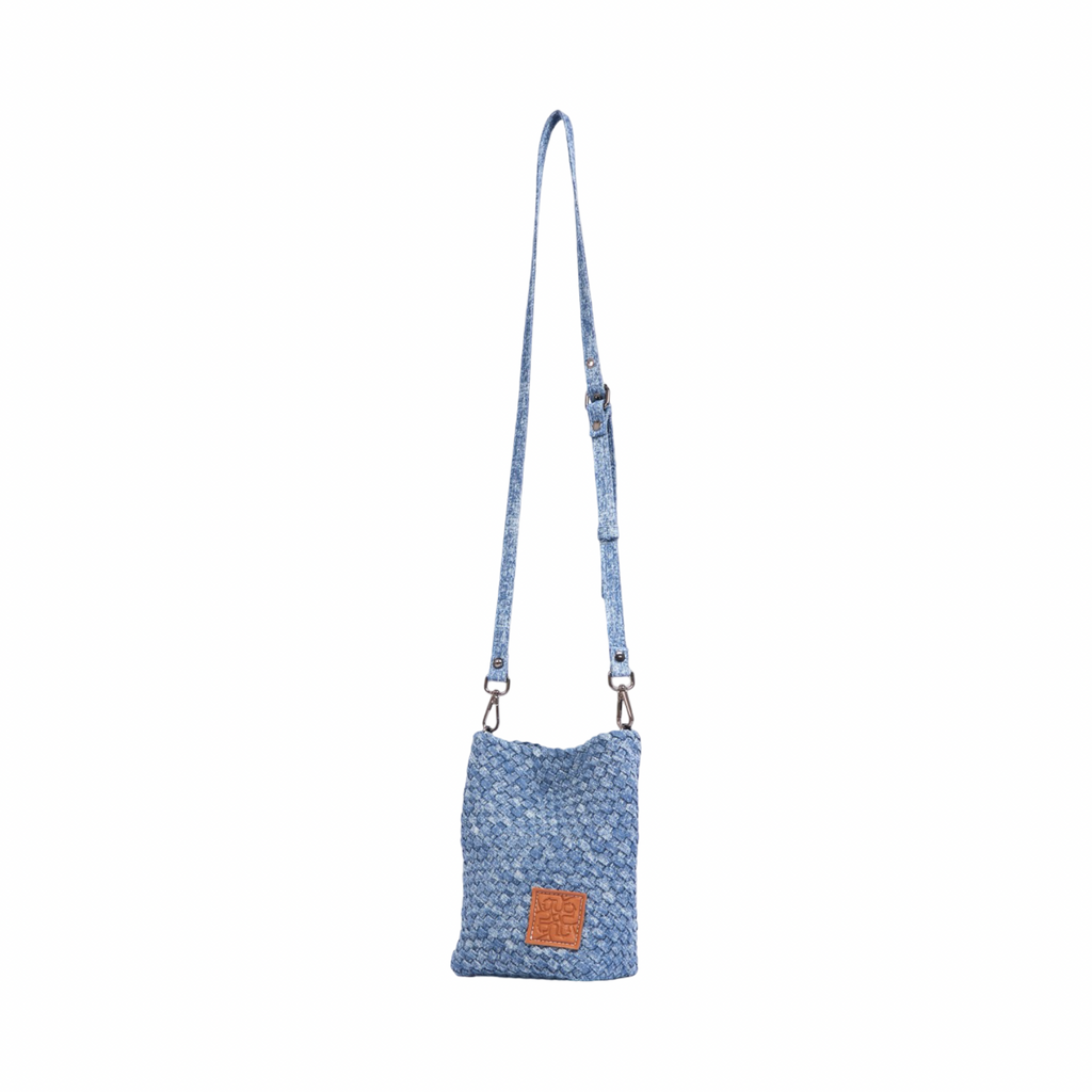 Signature Weave – Denim Crossbody Bag – Washed