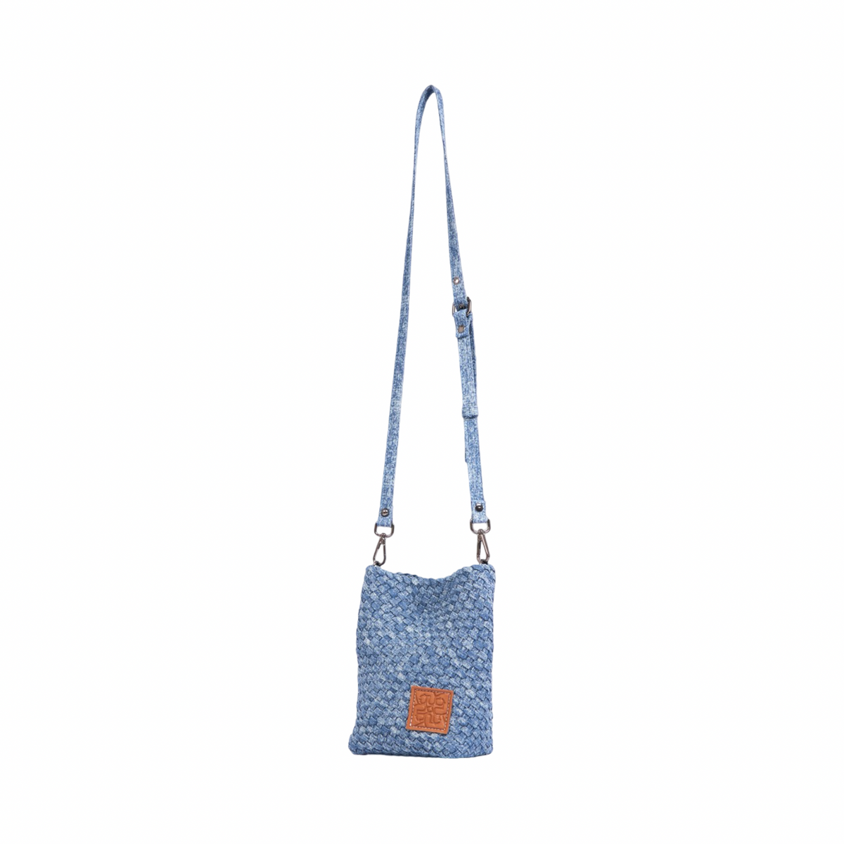 Signature Weave – Denim Crossbody Bag – Washed