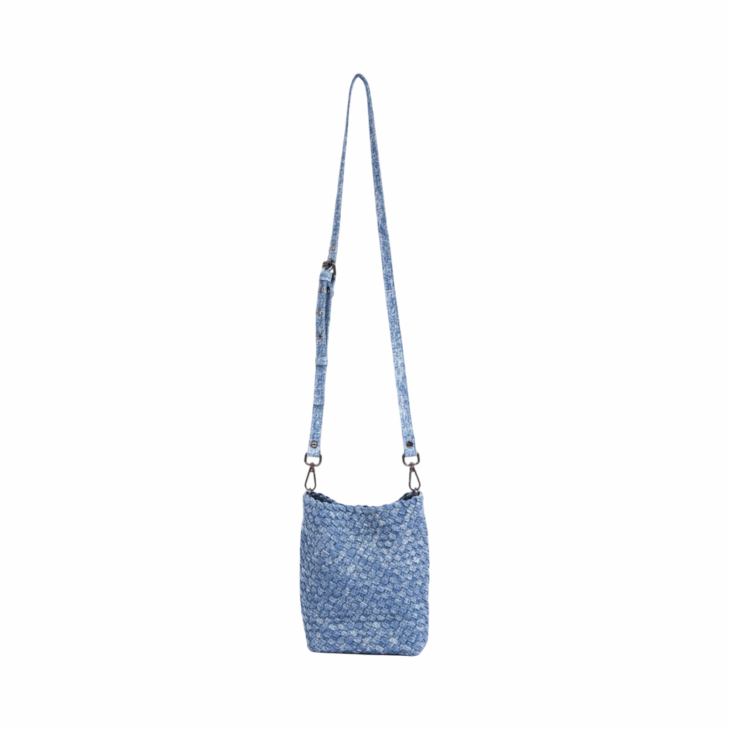 Signature Weave – Denim Crossbody Bag – Washed