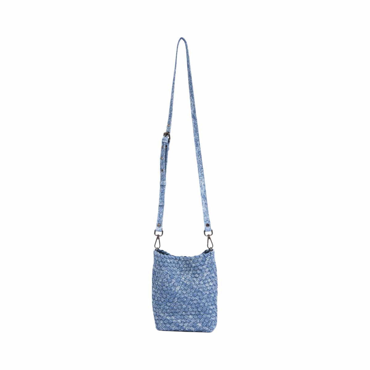 Signature Weave – Denim Crossbody Bag – Washed