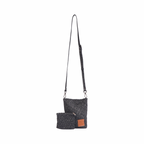 Signature Weave – Denim Crossbody Bag – Black