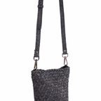 Signature Weave – Denim Crossbody Bag – Black