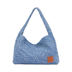 Signature Weave – Denim Shoulder Bag – Stonewashed