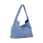 Signature Weave – Denim Shoulder Bag – Stonewashed