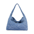 Signature Weave – Denim Shoulder Bag – Stonewashed