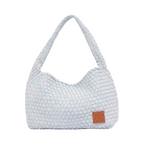 Signature Weave – Denim Shoulder Bag – Sky Blue