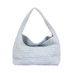 Signature Weave – Denim Shoulder Bag – Sky Blue