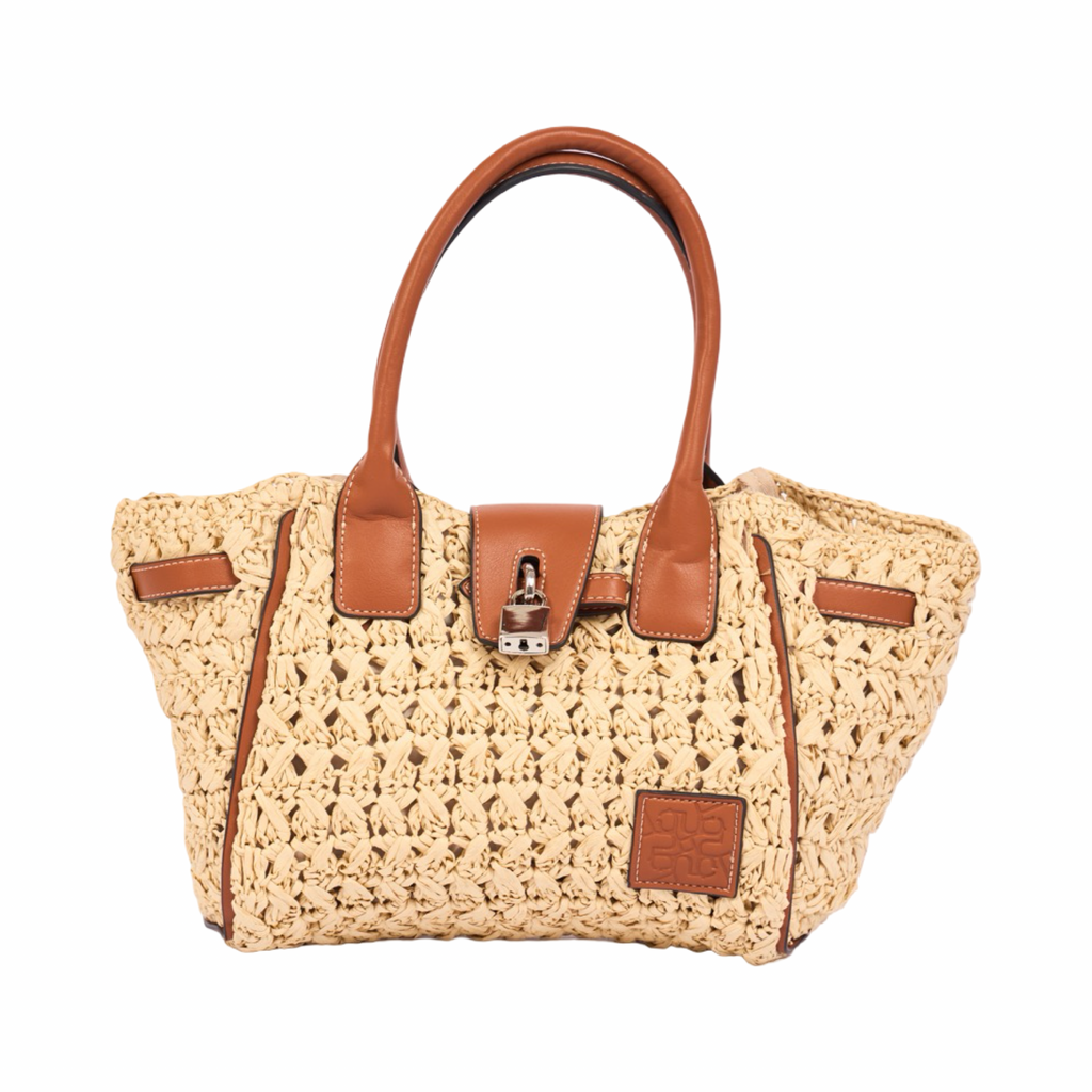 Everyday Earth – Straw Mini Satchel Bag S – Brown