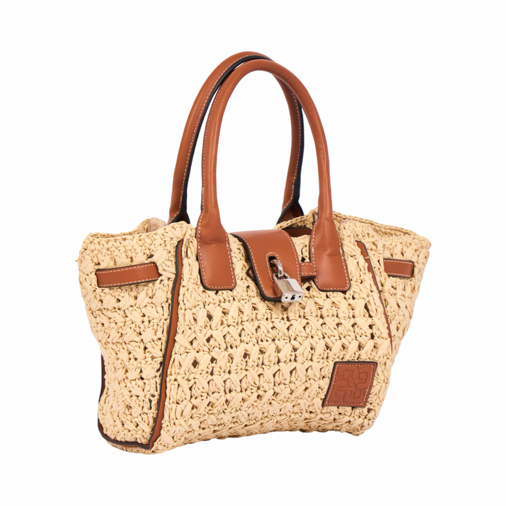 Everyday Earth – Straw Mini Satchel Bag S – Brown