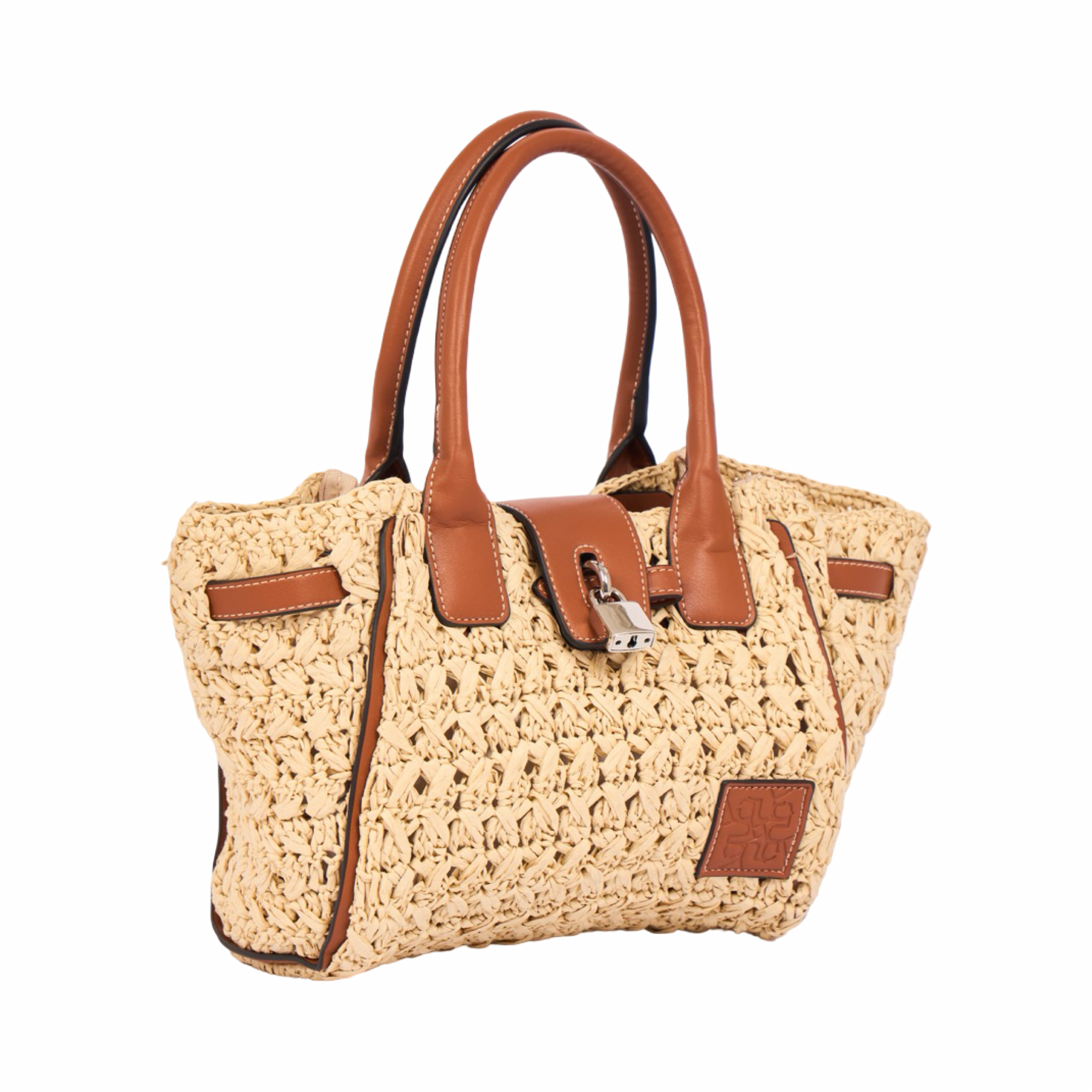 Everyday Earth – Straw Mini Satchel Bag S – Brown