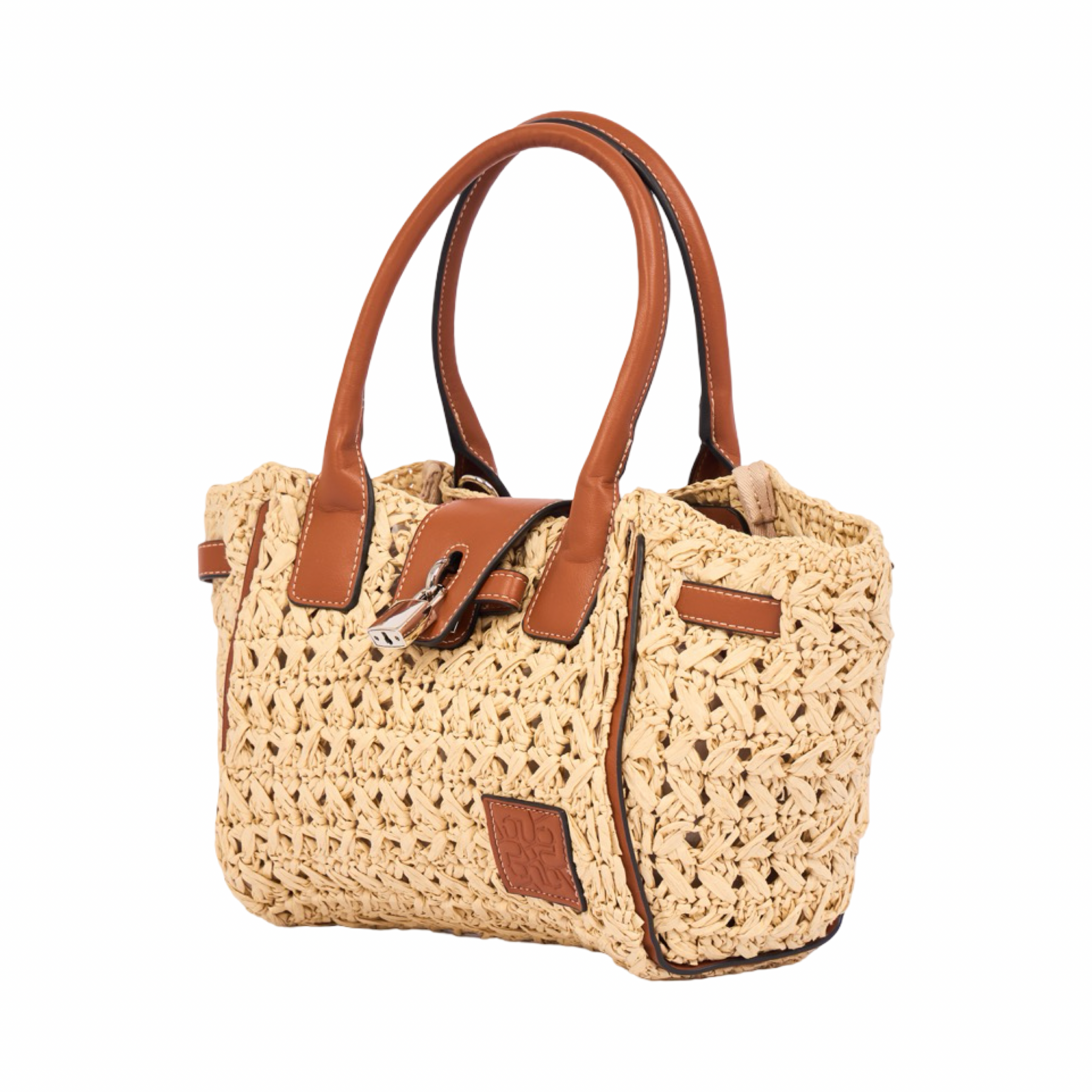 Everyday Earth – Straw Mini Satchel Bag S – Brown
