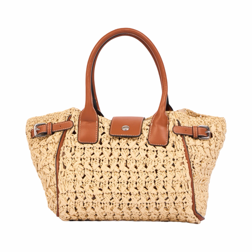 Everyday Earth – Straw Mini Satchel Bag S – Brown