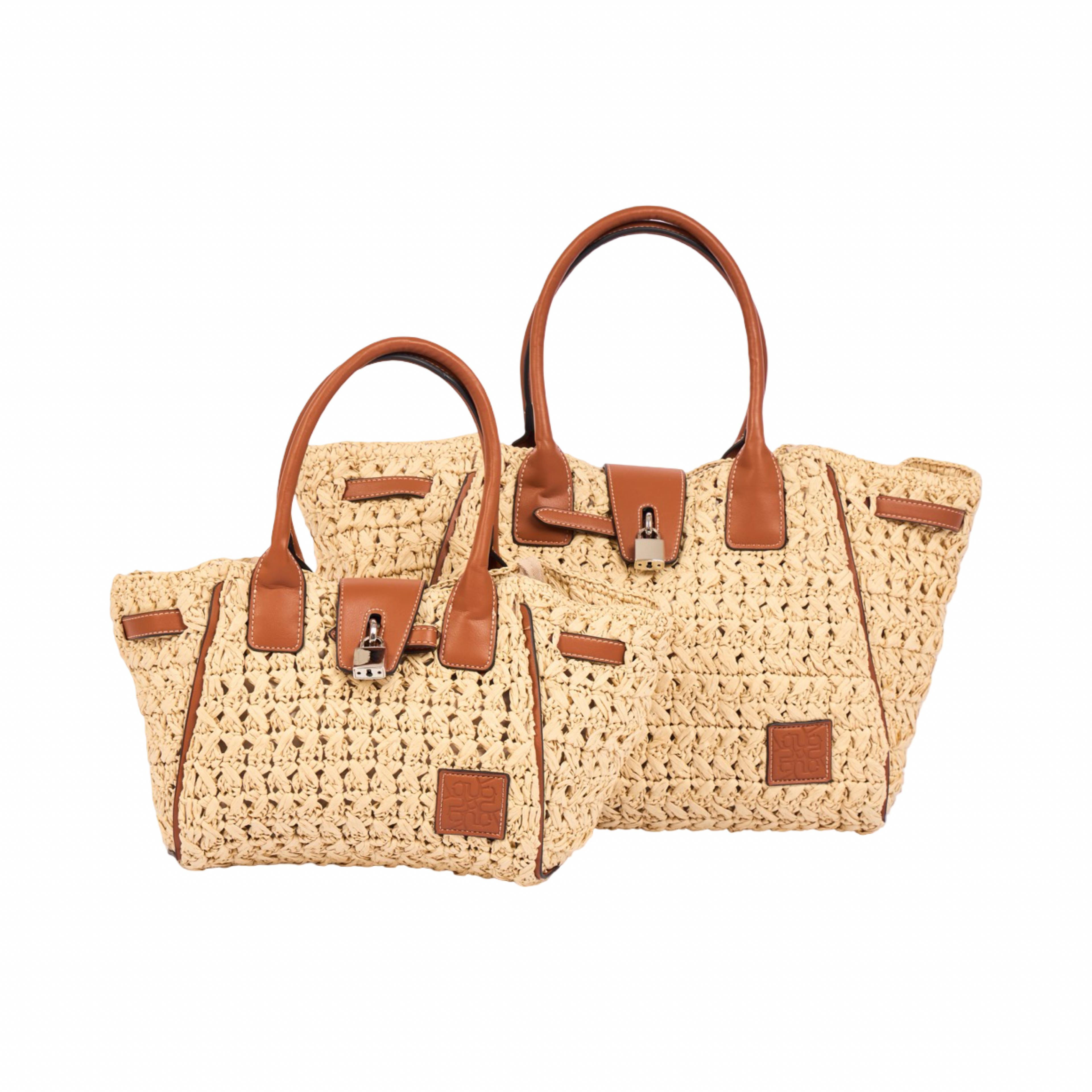 Everyday Earth – Straw Satchel Bag M – Brown