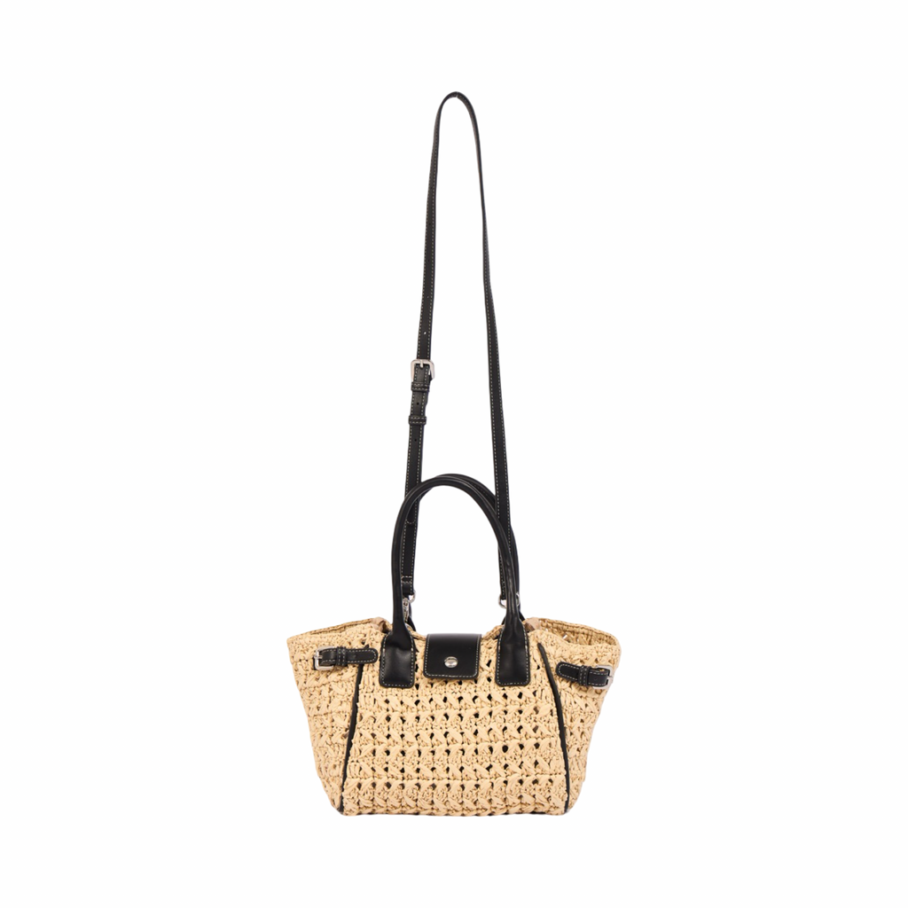 Everyday Earth – Straw Mini Satchel Bag S – Black