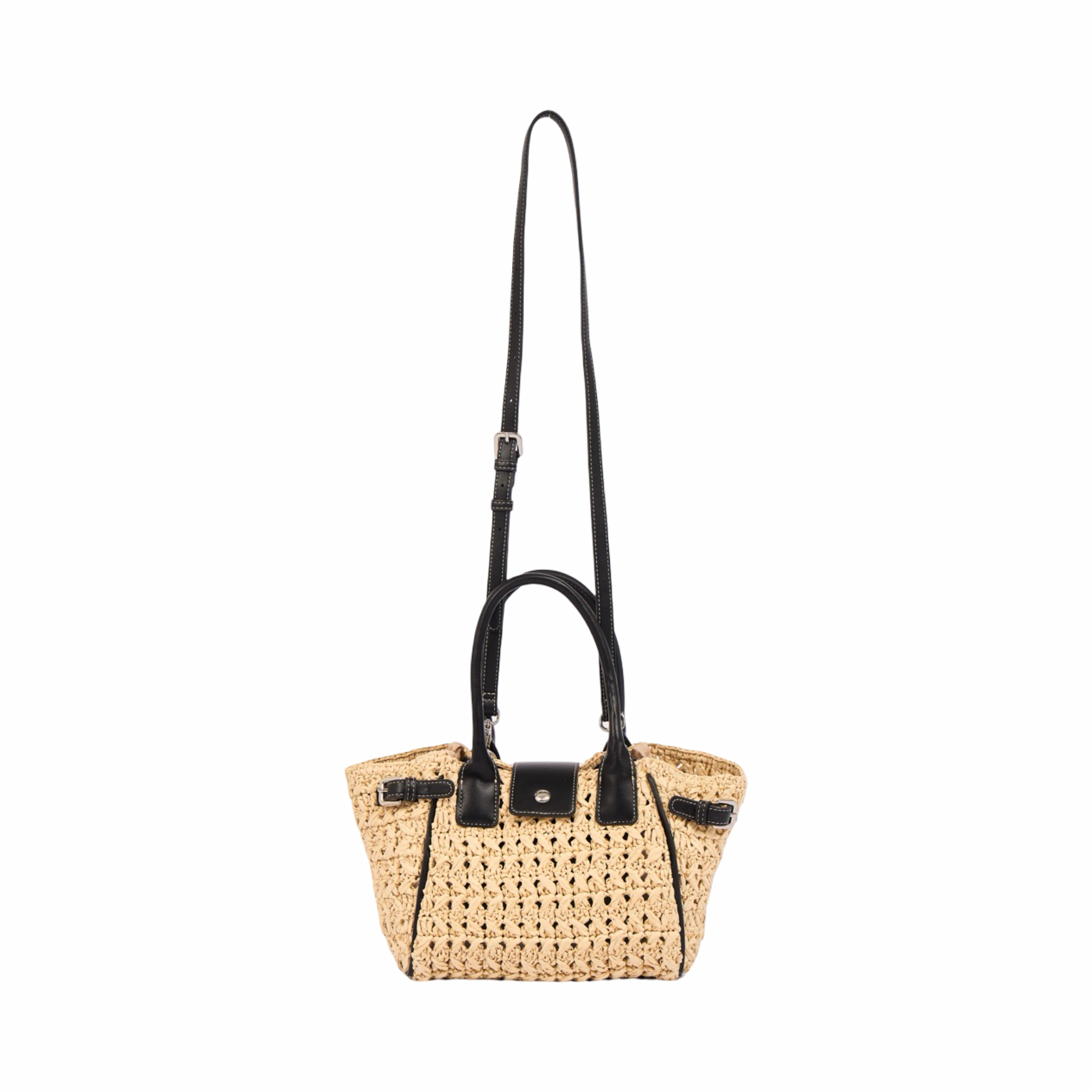 Everyday Earth – Straw Mini Satchel Bag S – Black