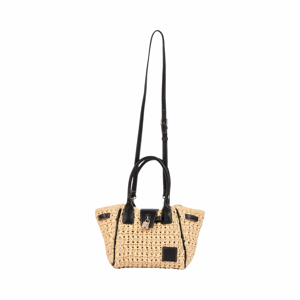 Everyday Earth – Straw Mini Satchel Bag S – Black