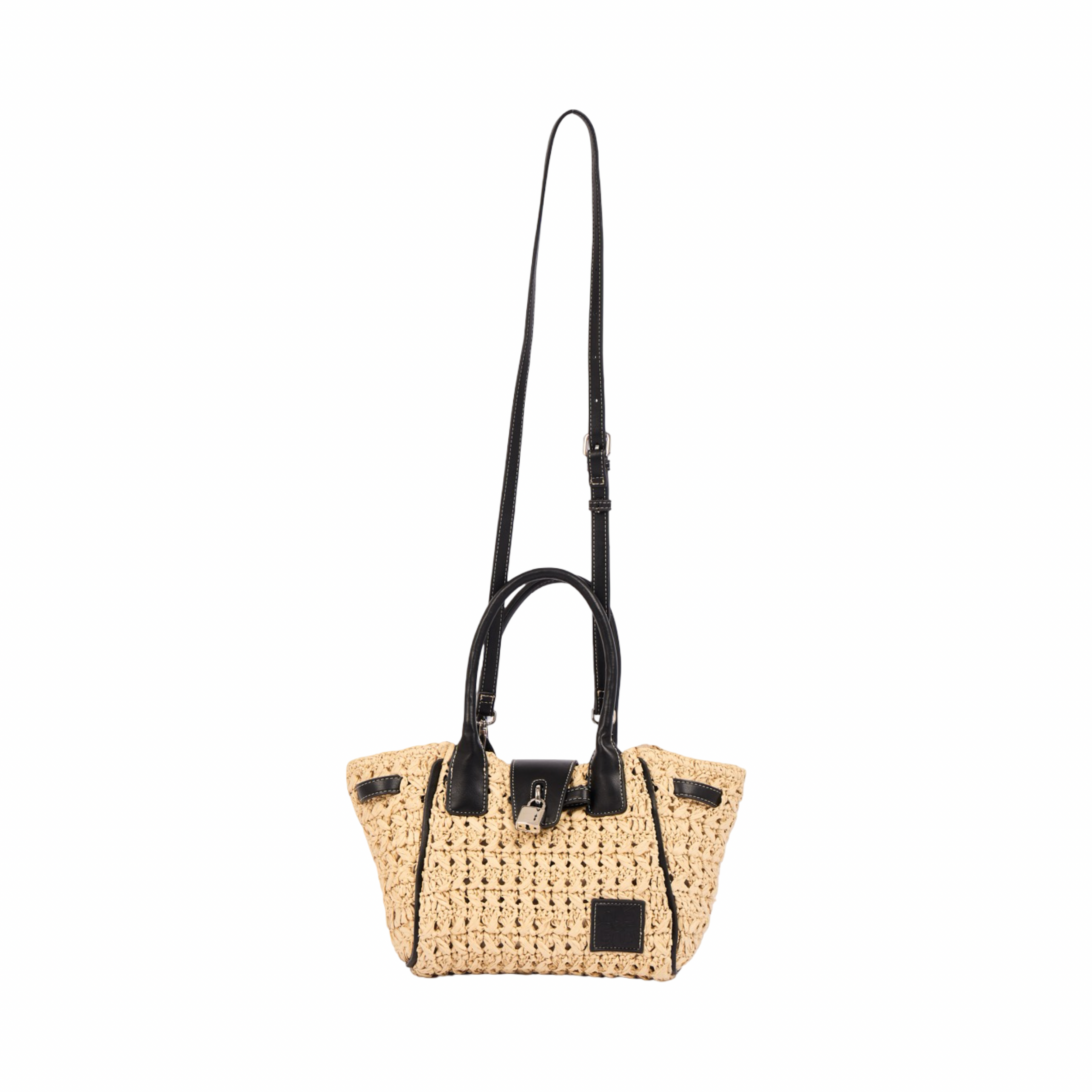 Everyday Earth – Straw Mini Satchel Bag S – Black