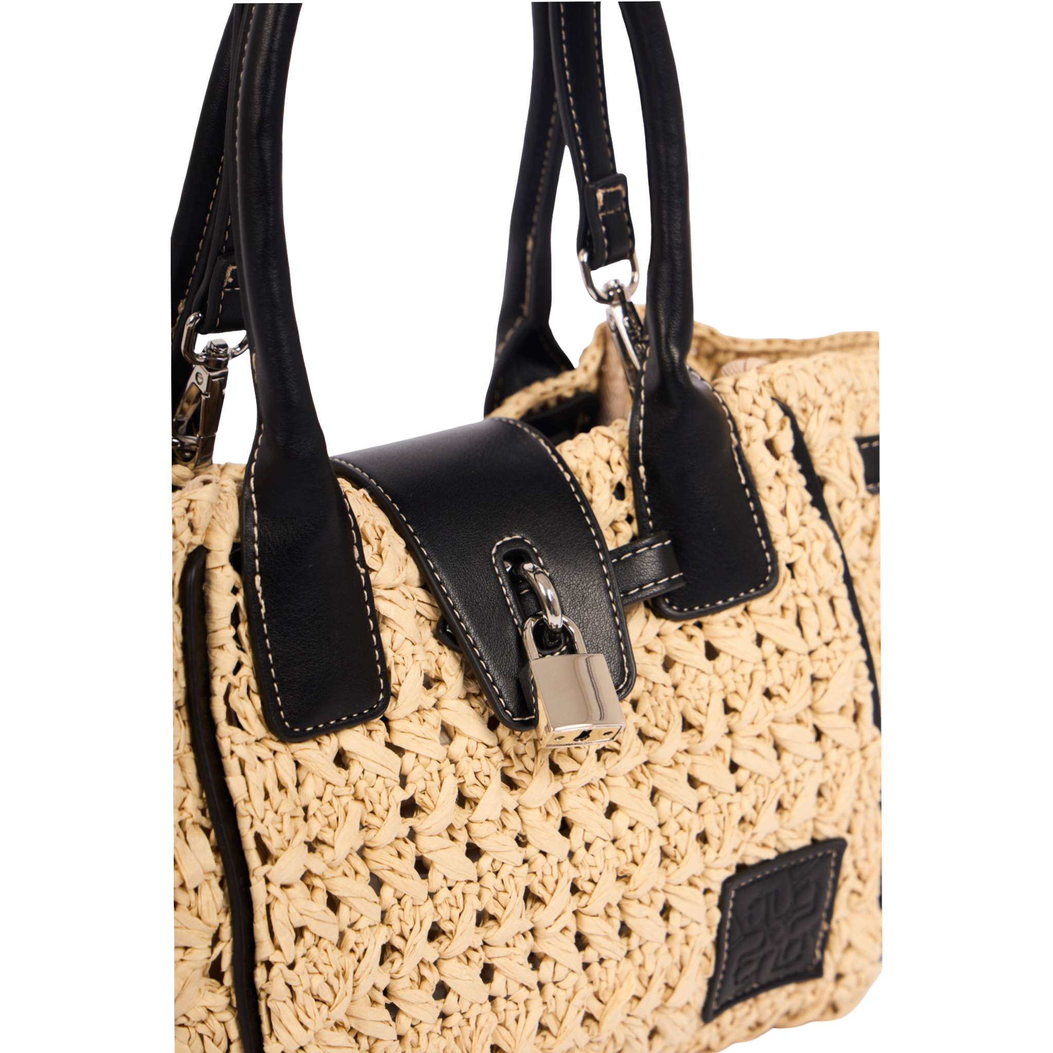 Everyday Earth – Straw Mini Satchel Bag S – Black